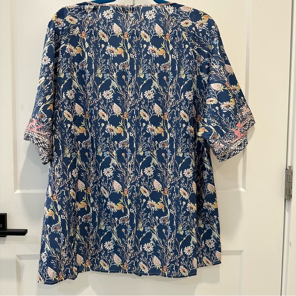 MISSLOOK Women's Colorful Floral V Neck Short Sleeve Blouse Size 3XL - Picture 5 of 8
